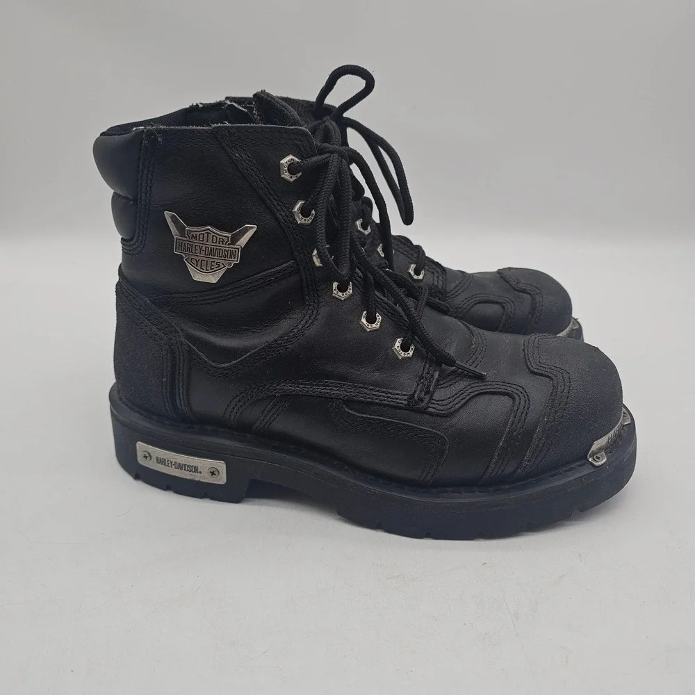 Harley Davidson women's Black Stealth Motorcycle Riding Boots D91642 Size 9.5